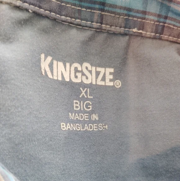 King Size Plaid Short Sleeve Button Down Shirt sz XL‎ - Picture 4 of 8